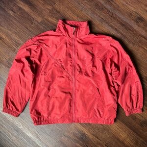 Vintage 90s L Red Cabin Creek Jacket w/ Rhinestones Soft Shell Windbreaker